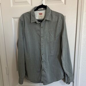 Levi's Men's Gray One Pocket Cotton button down shirt -L - western cowboy